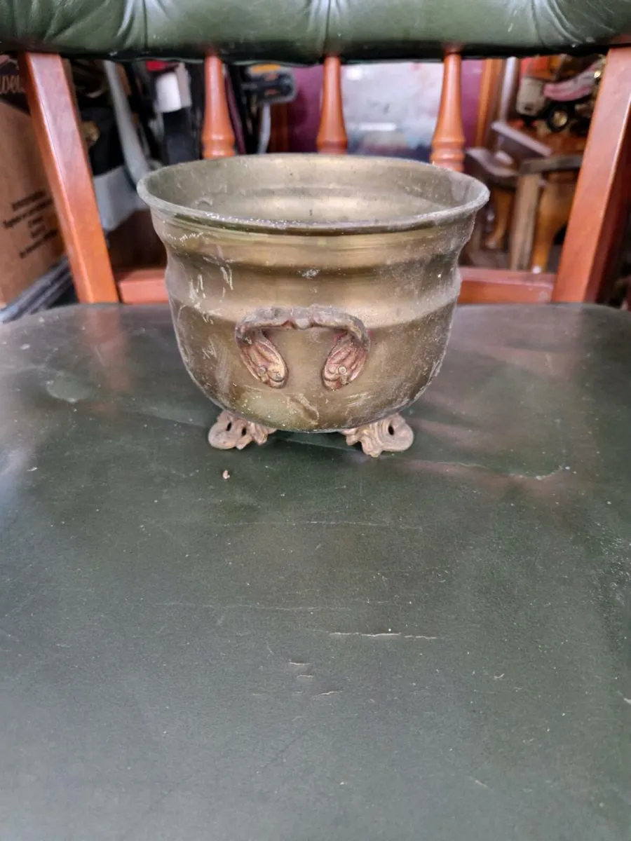 Vintage Brass Pot - Image 3
