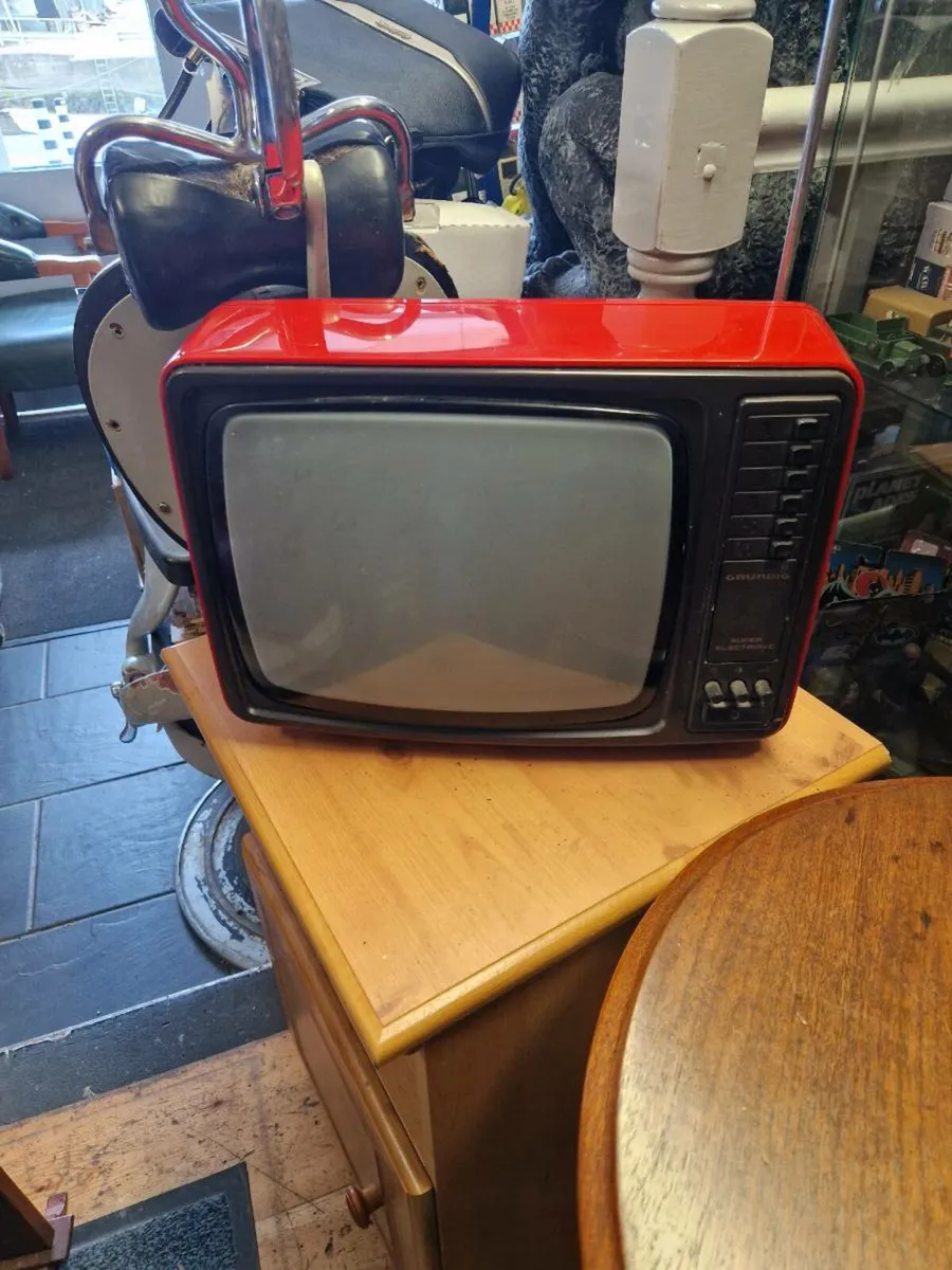 Vintage Red Grundig Television - Image 1