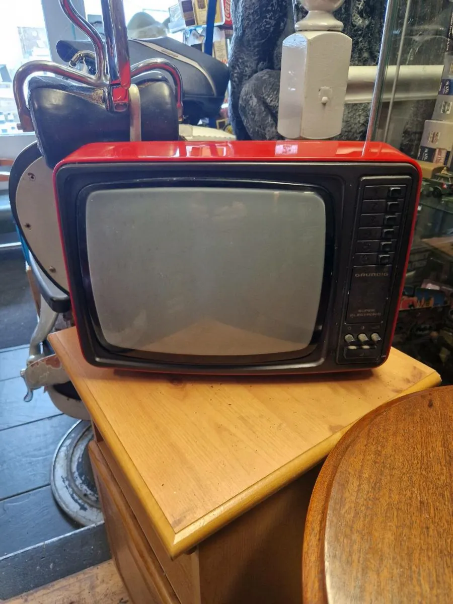 Vintage Red Grundig Television - Image 2