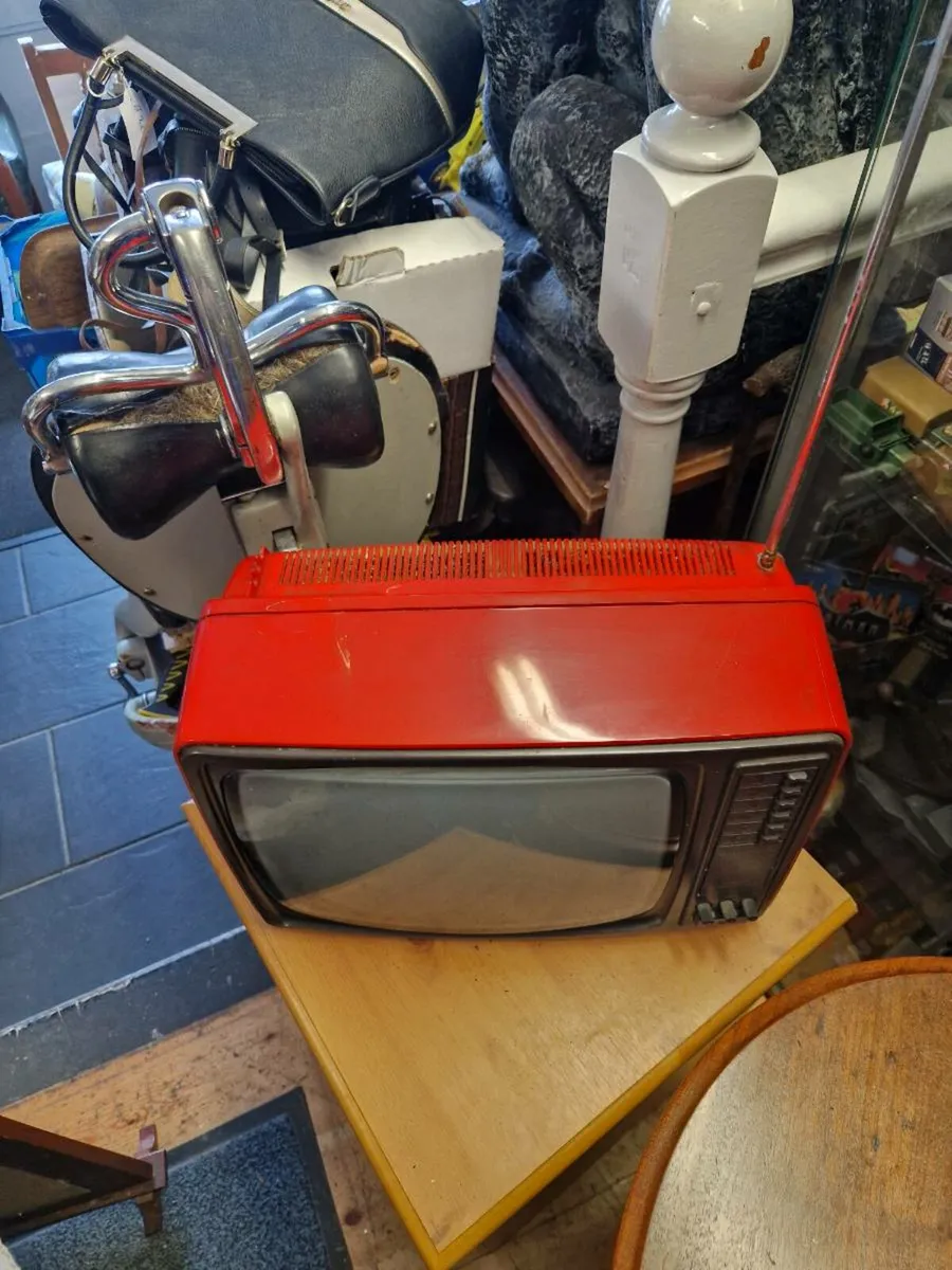 Vintage Red Grundig Television - Image 3