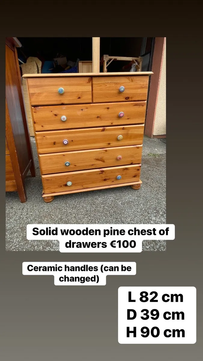 Pine chest of drawer - Image 2