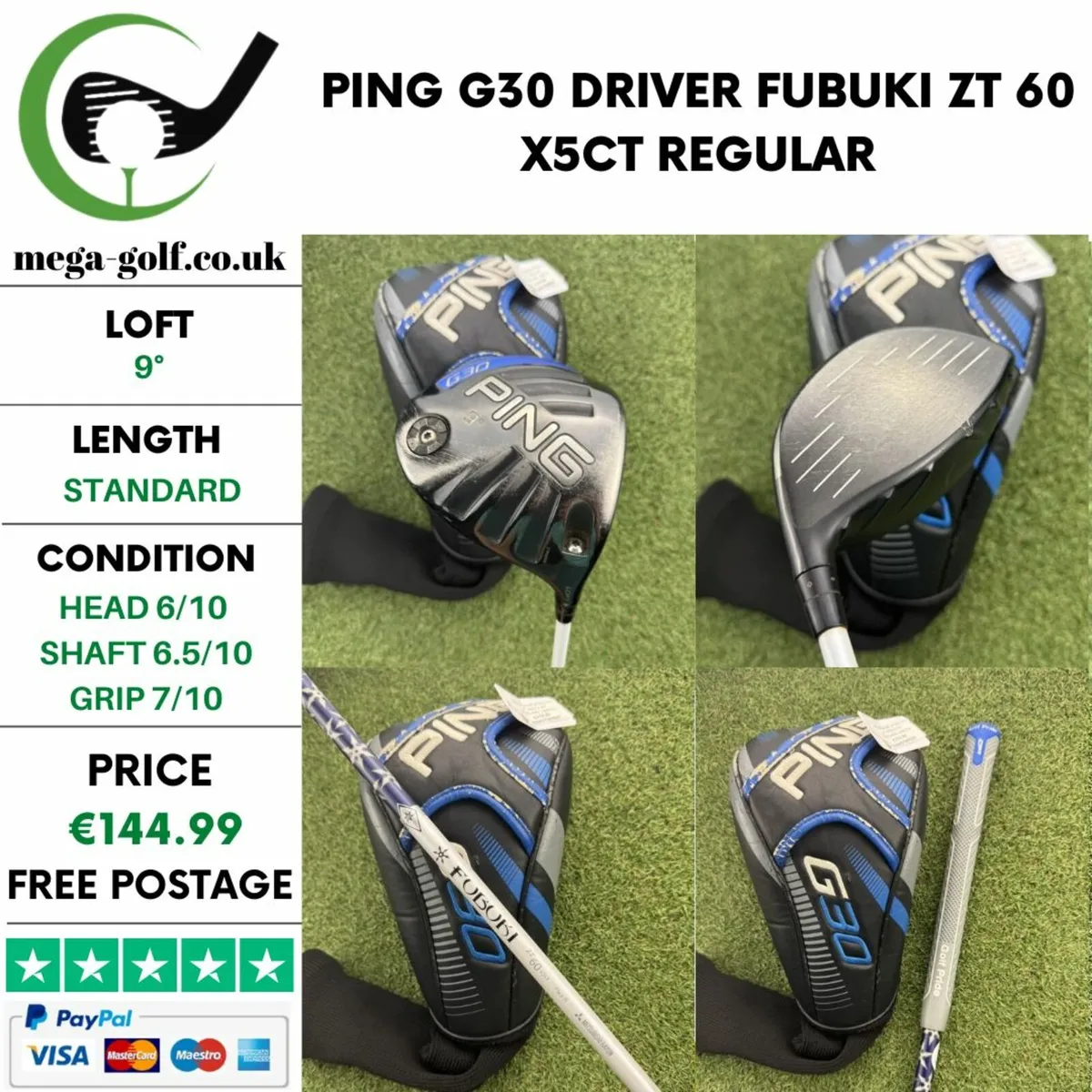 PING G30 DRIVER / 9° / FUBUKI ZT 60 X5CT REGULAR - Image 1