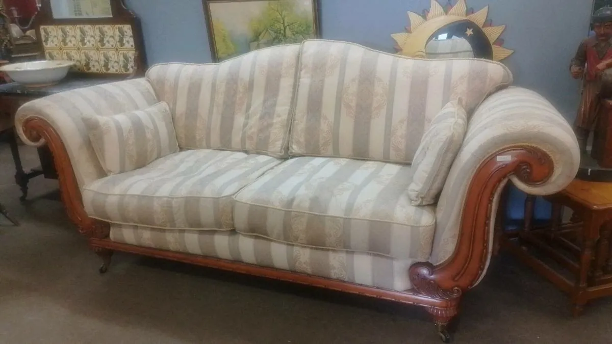 Quality Victorian Style Scroll Ended Sofa - Image 1