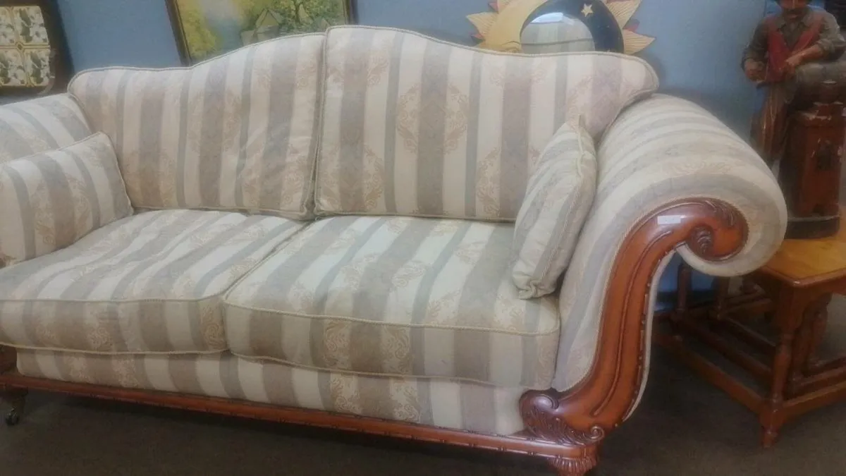 Quality Victorian Style Scroll Ended Sofa - Image 2