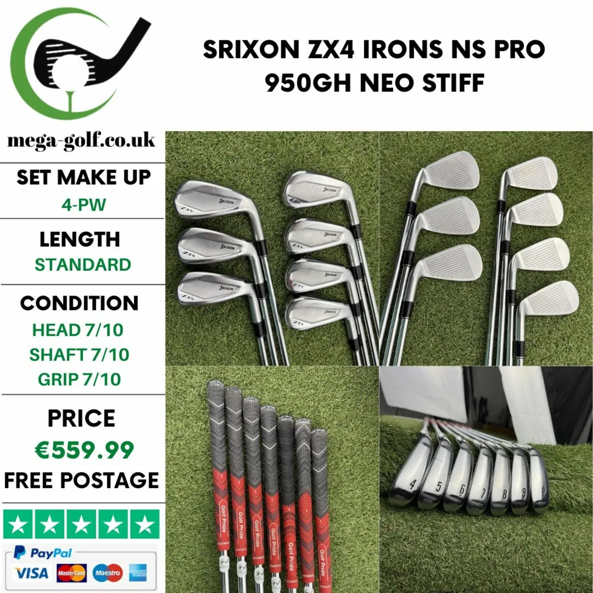 SRIXON ZX4 IRONS / 4-PW / NS PRO 950GH NEO STIFF - Image 1