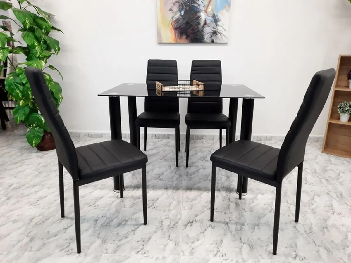 Compact Glass Dining Table Set Seats 4 FREE Delivery - Image 3