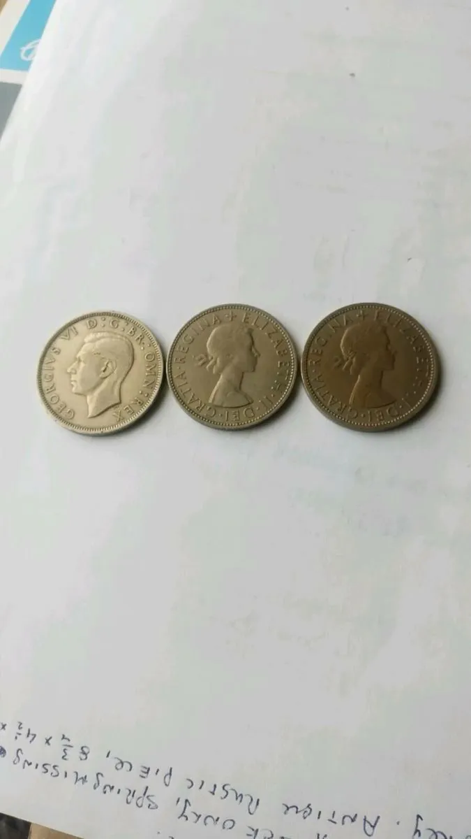 3. Vintage English Half crowns - Image 1
