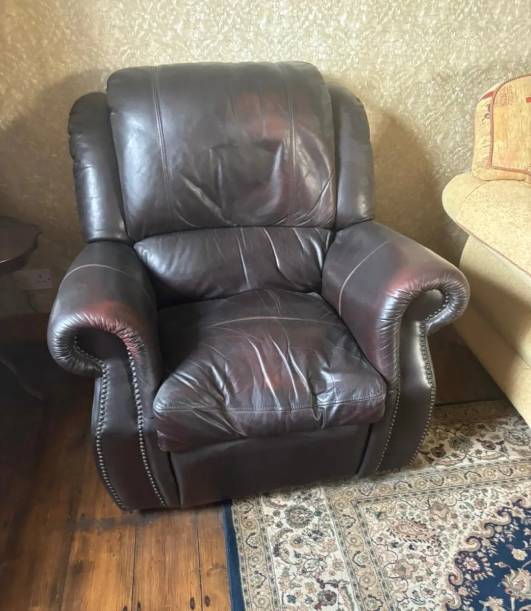 Two Italian Leather Recliner Armchairs - Image 1