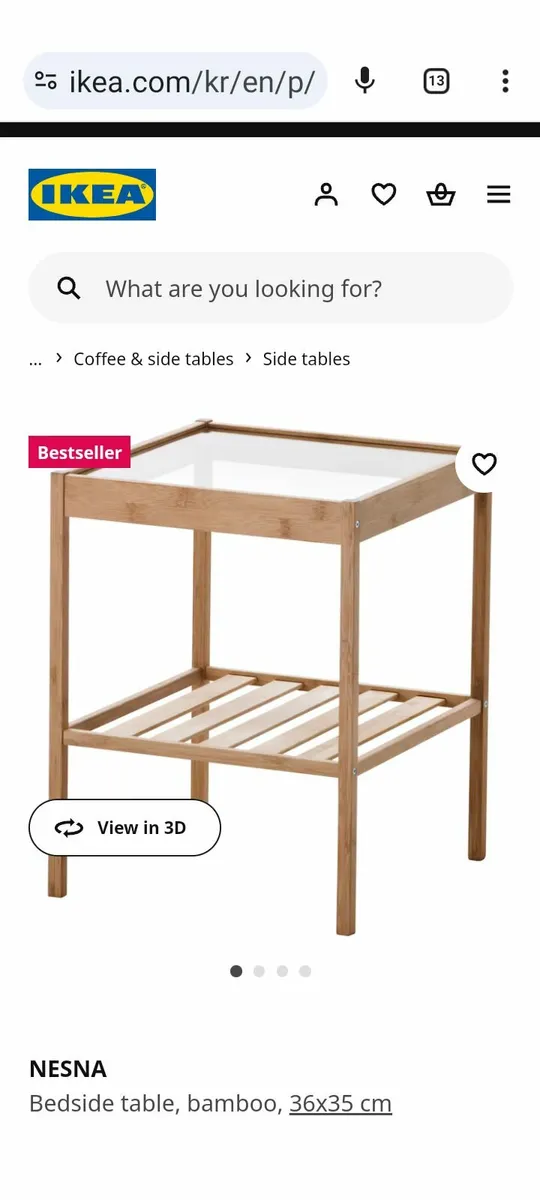 Lamp table or bedside table with shelf - Image 2