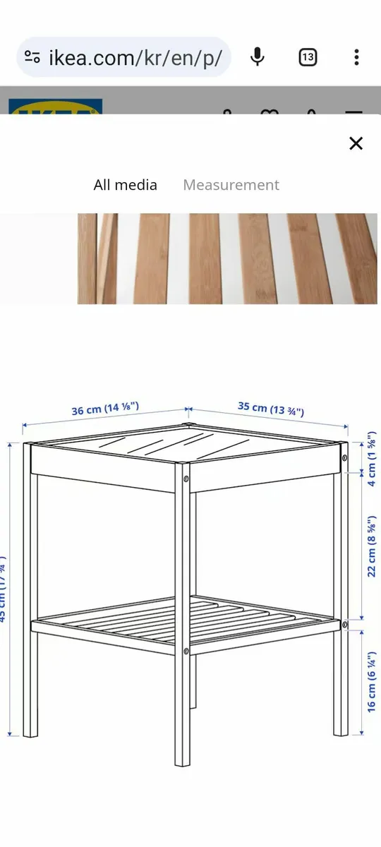 Lamp table or bedside table with shelf - Image 3