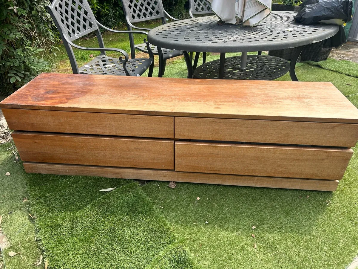Solid walnut 4 drawer Unit