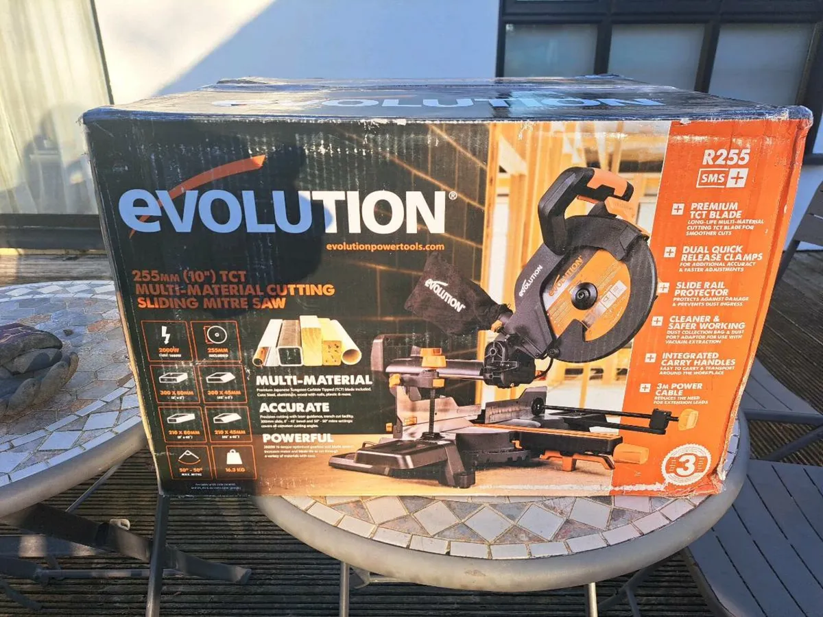 EVOLUTION mitre saw R255 SMS+ with evolution stand - Image 1
