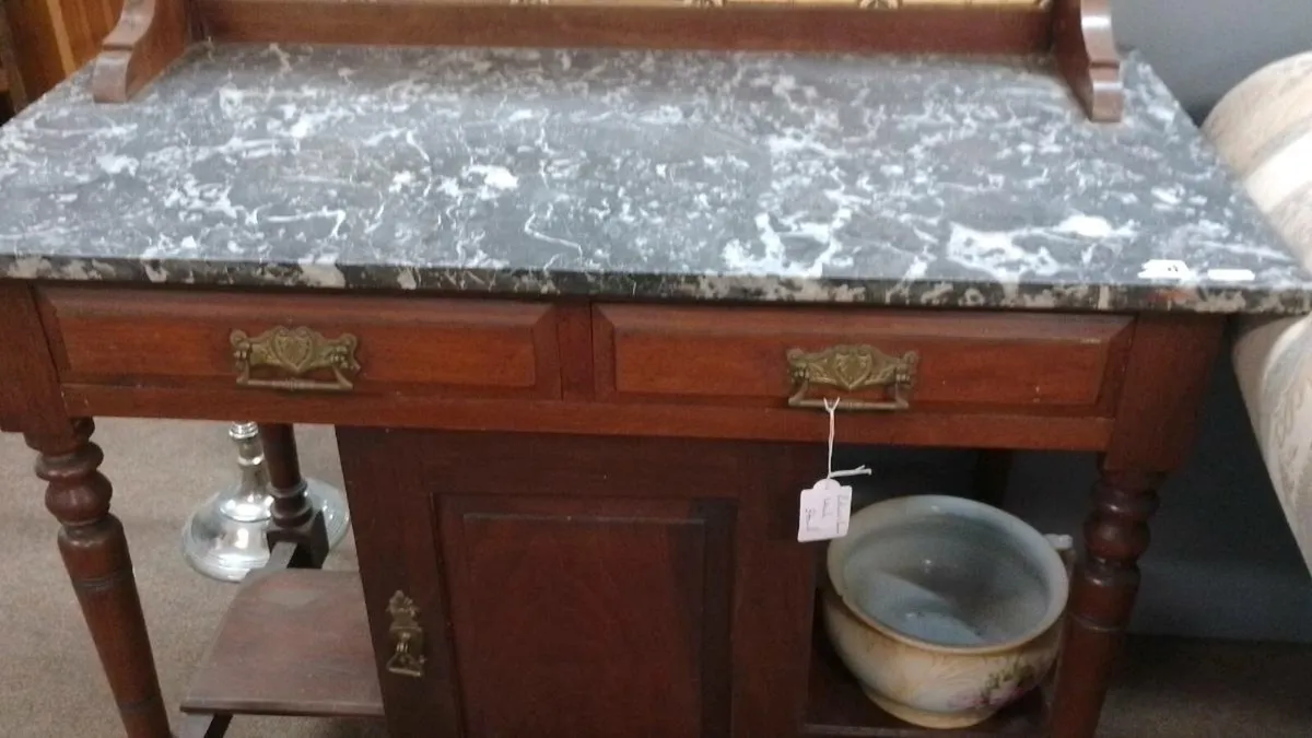 Edwardian Tiled Back Wash Stand - Image 2