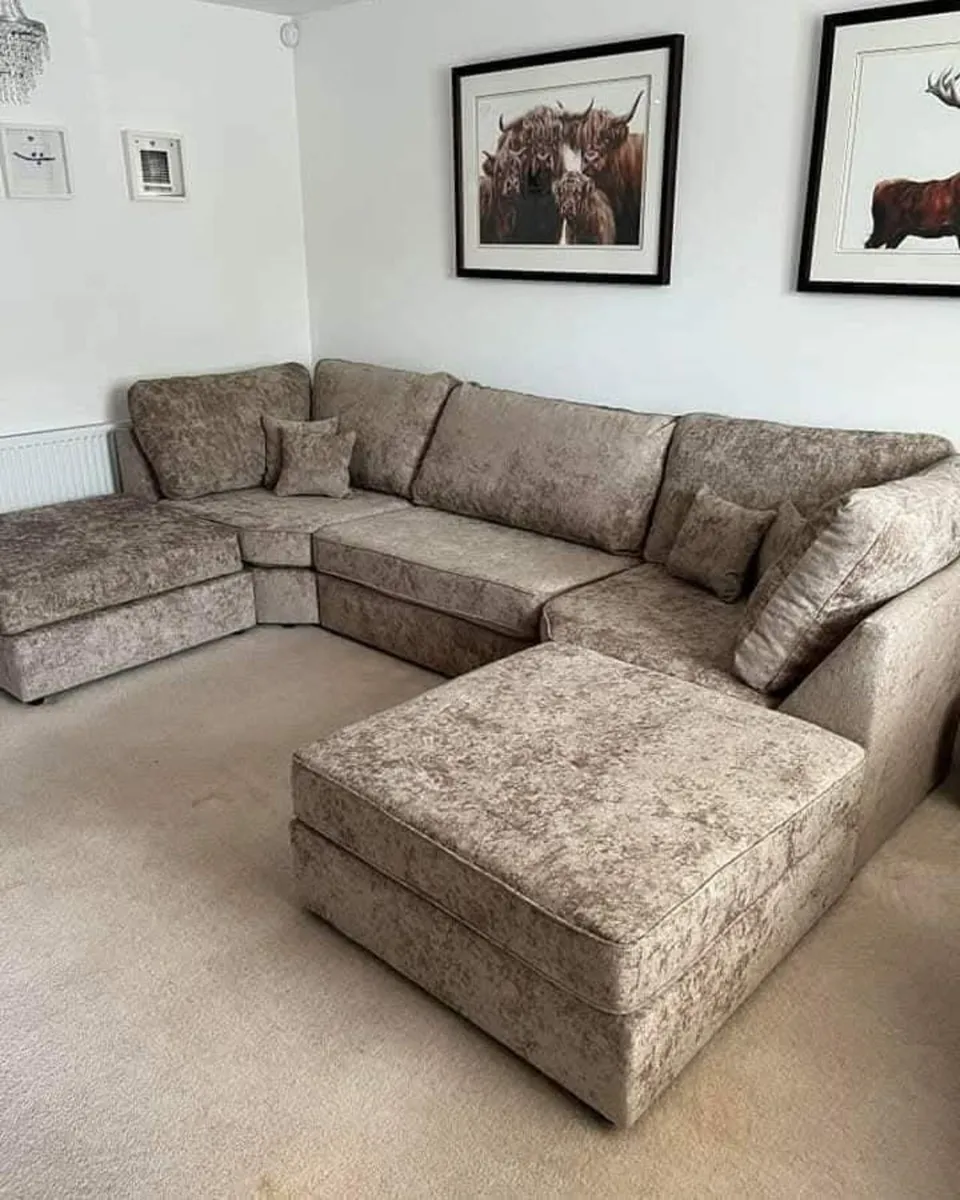 Ushape Scatter and Fullback Cushions Sofa - Image 1