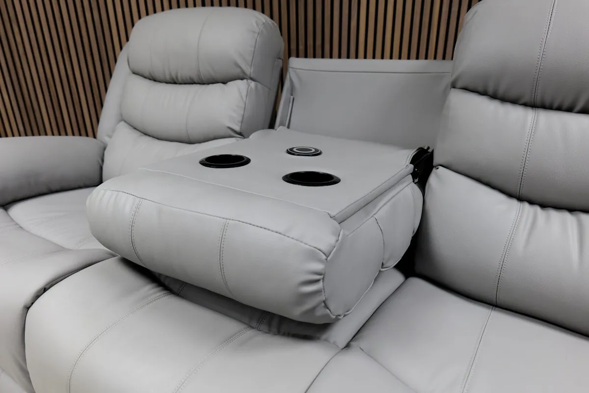 Roma Plus Wireless Leather Recliner Sofa Set - Image 4