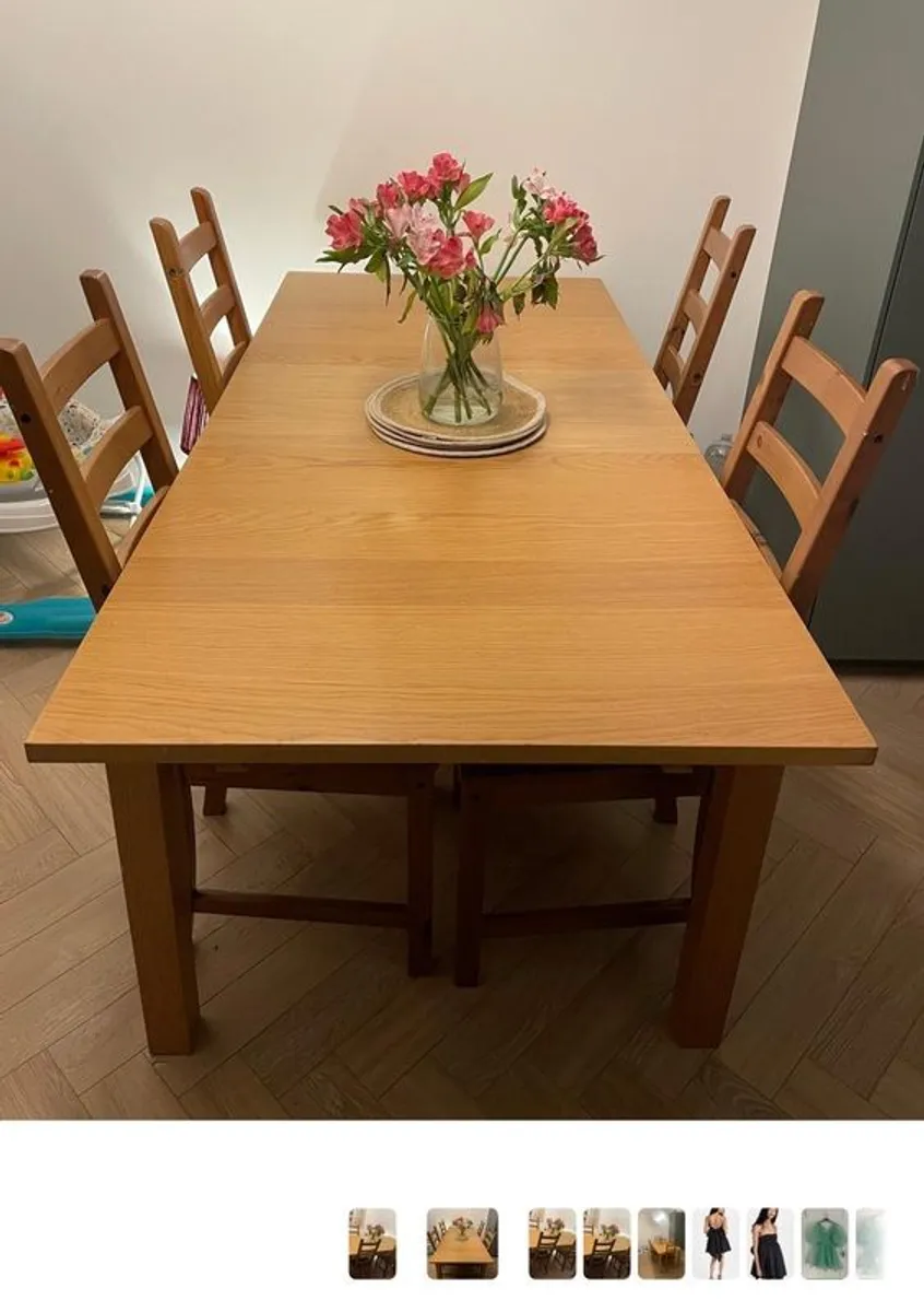 IKEA dining table and four chairs - Image 2