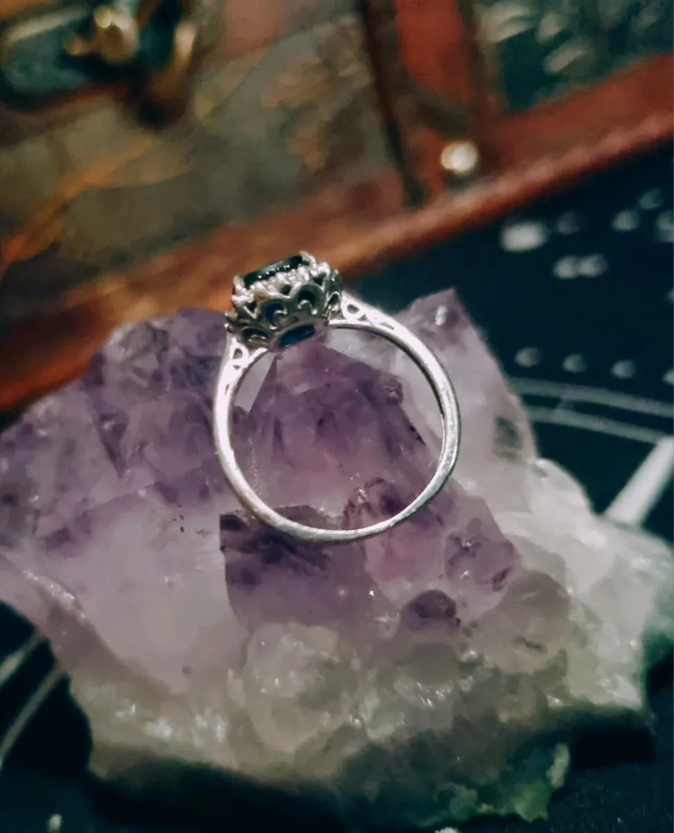 Silver Ring with Blue Sapphire - Image 2