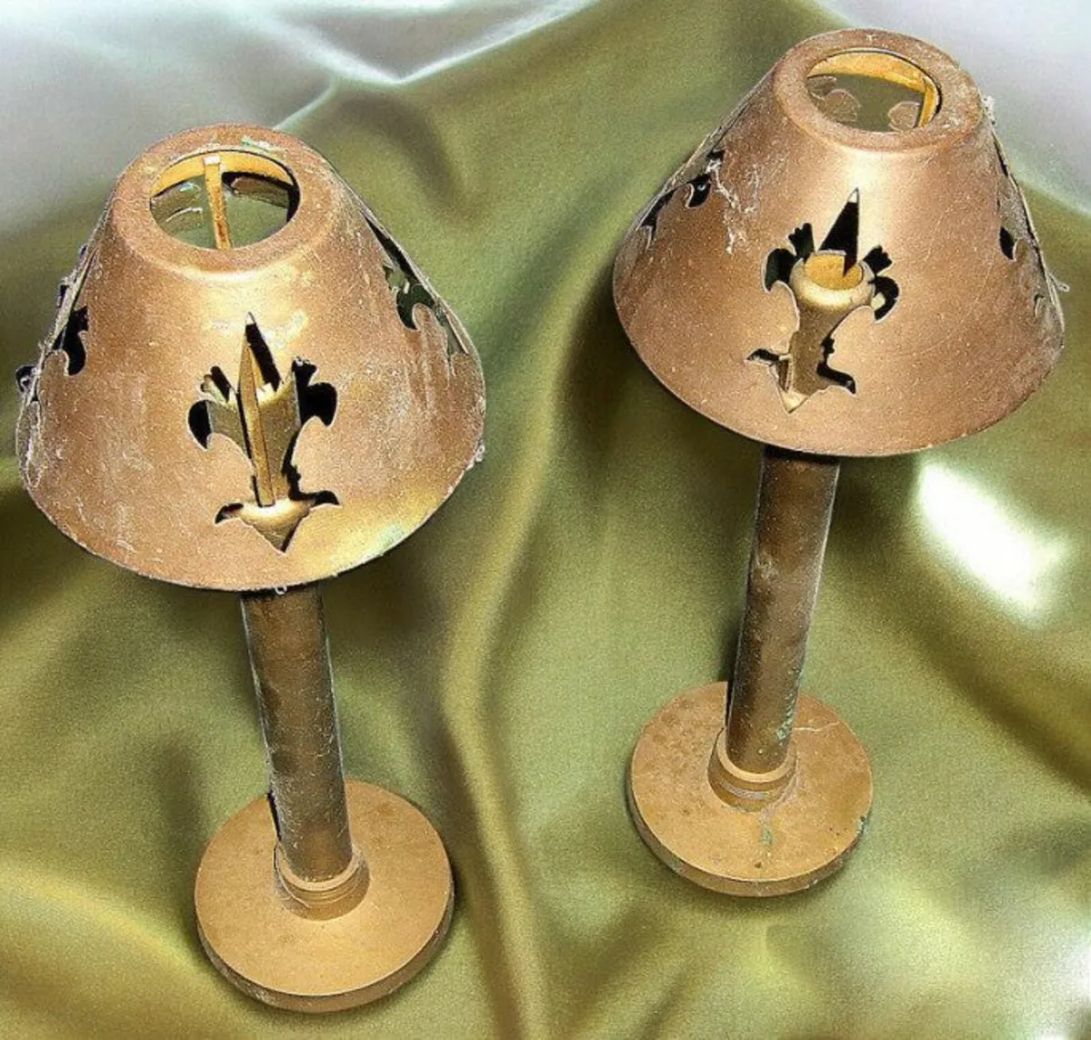 Pair Harrods Vintage Candle Lamps - Image 1