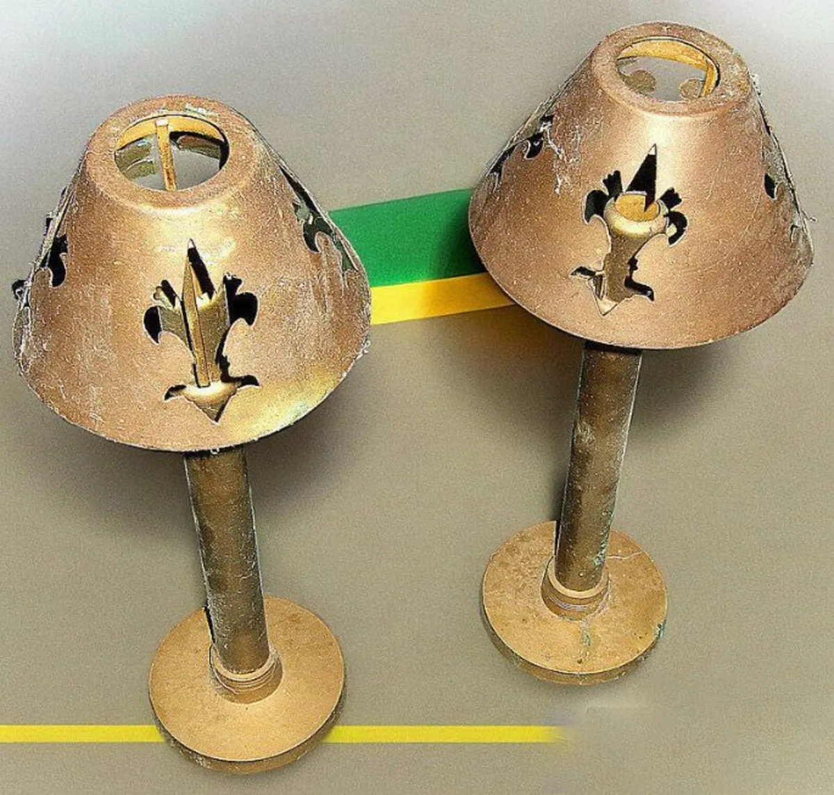 Pair Harrods Vintage Candle Lamps - Image 3