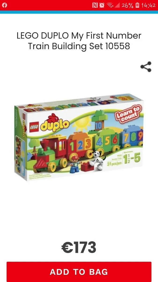 LIMITED EDIT lego duplo set train 31 pieces 10558