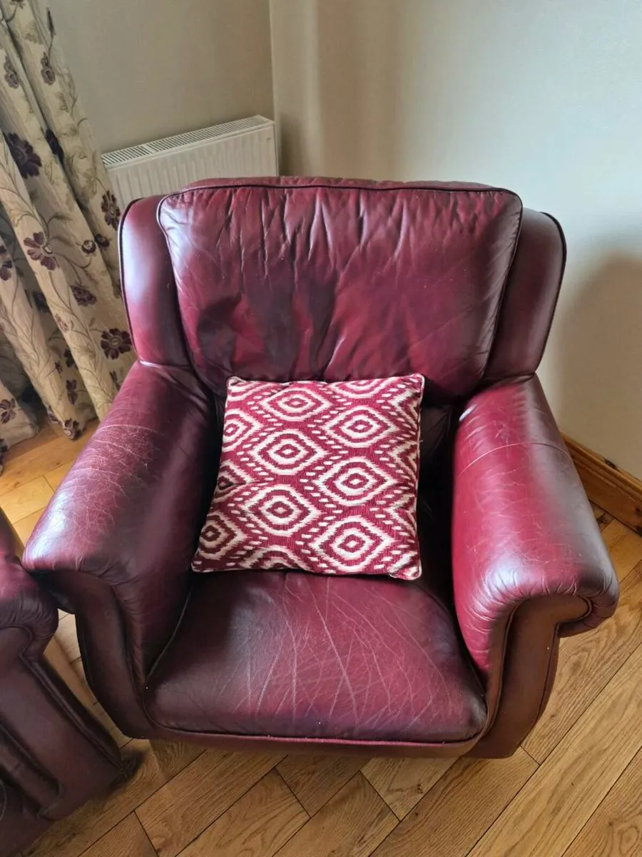 Leather Couchers (3 seater + 2 single seaters) - Image 3