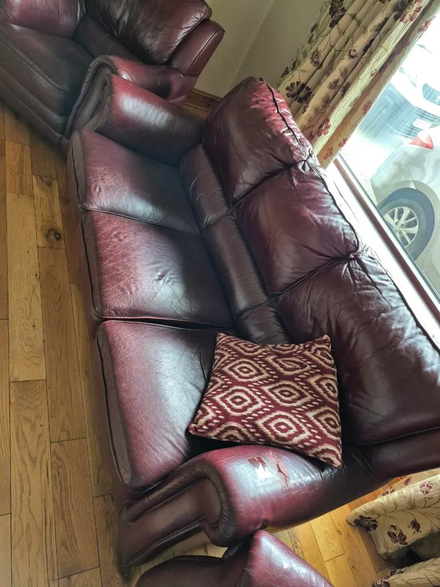 Leather Couchers (3 seater + 2 single seaters) - Image 2