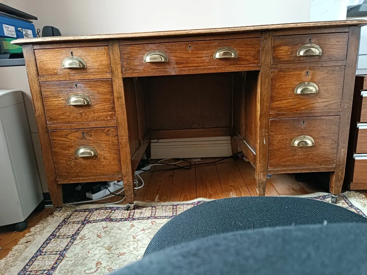 Solid Oak Desk - Image 1