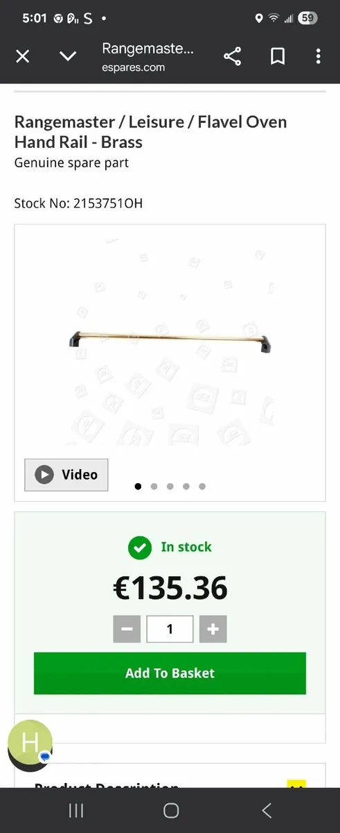 Range  master rails for cooker - Image 1