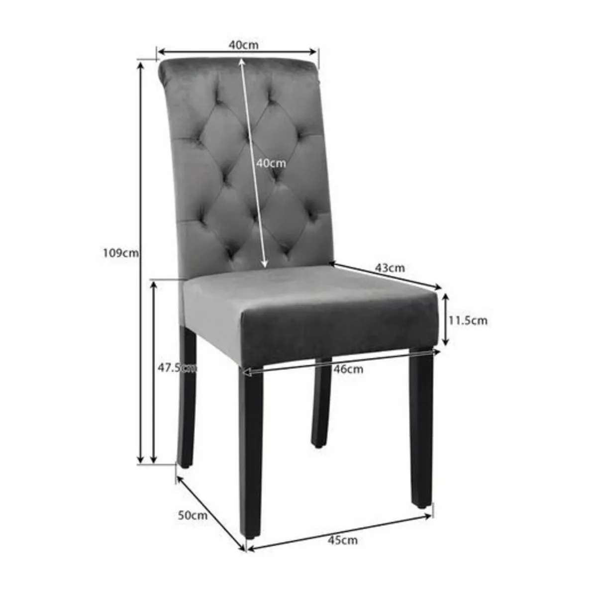 Velvet Dining Chairs (Set Of 2) - Image 1