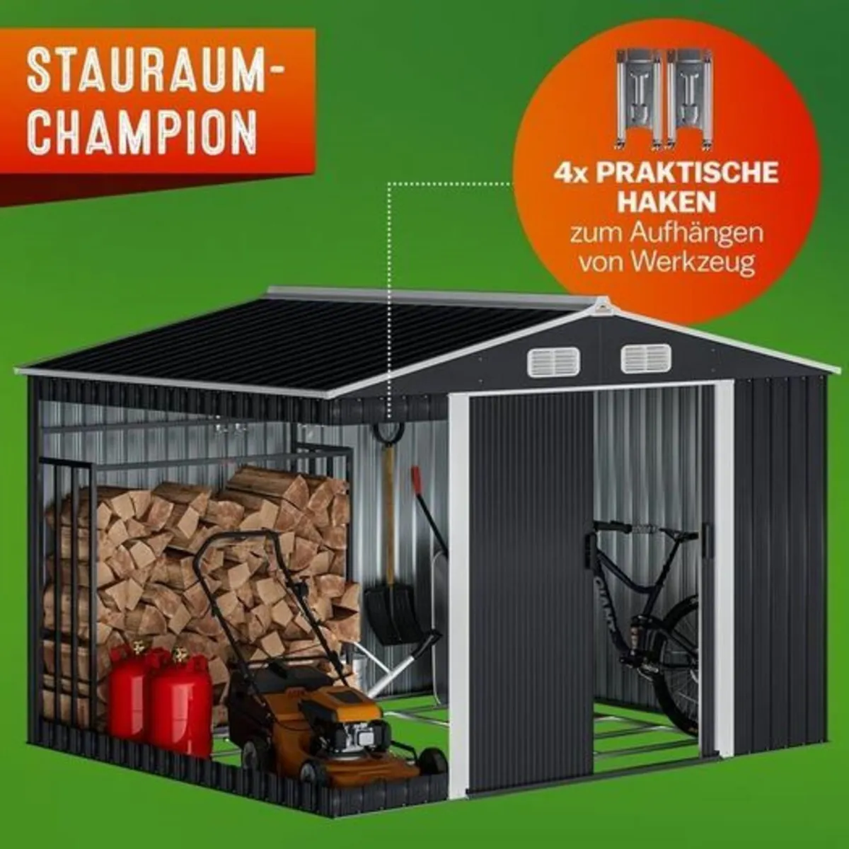 Metal Garden Shed with metal Foundation 8.5 x 6.7 - Image 2