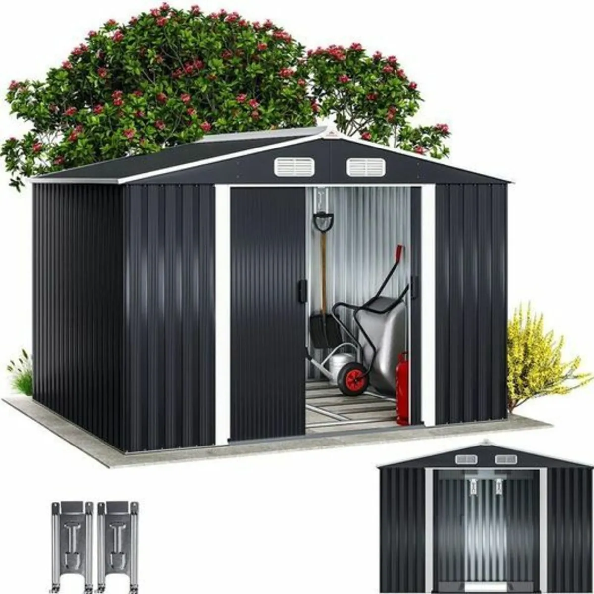 Metal Garden Shed with metal Foundation 8.5 x 6.7 - Image 3