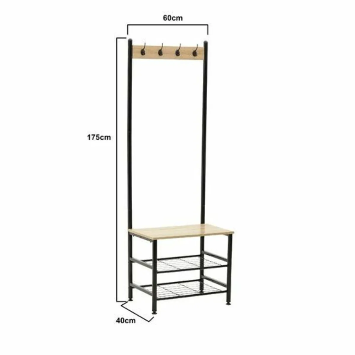 Pewamo Hall Tree with Bench and Shoe Storage - Image 3