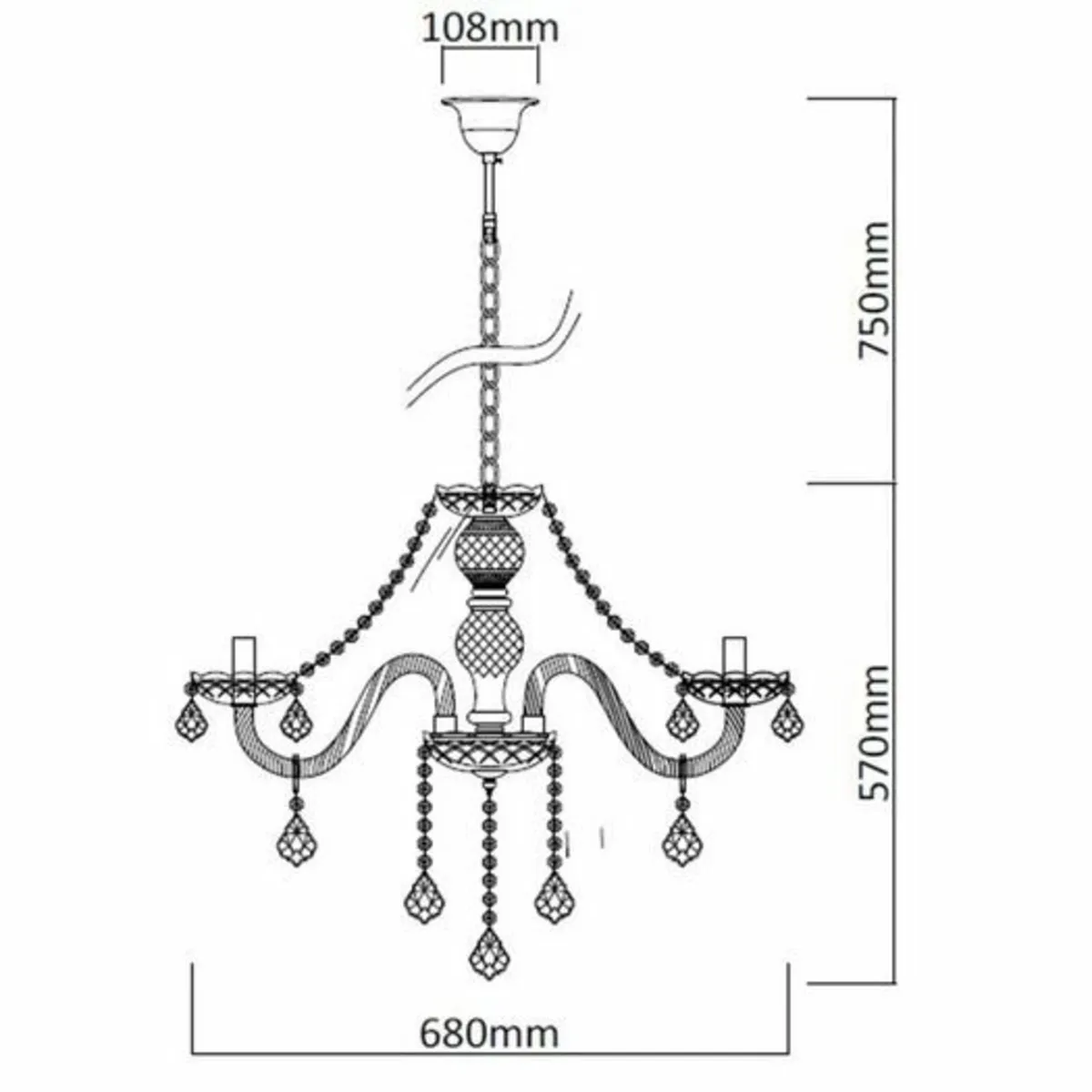 Parkton 8-Light Crystal Chandelier - Image 2