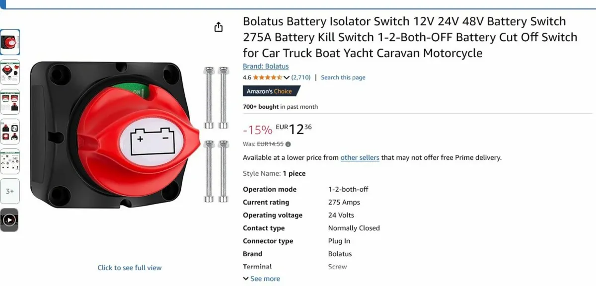 Battery isolator switch - Image 1