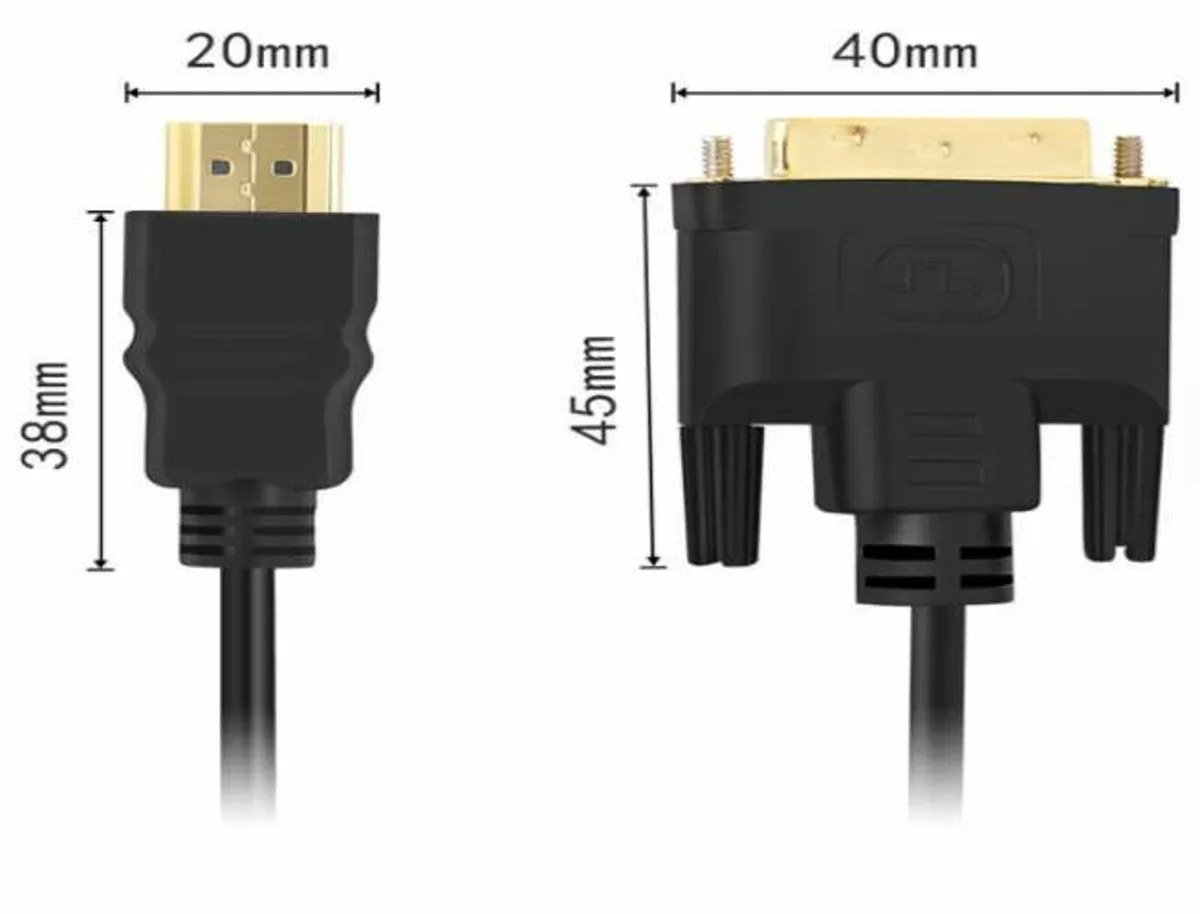 DVI to HDMI Cable Lead 25 Pin Dual Link - Image 2