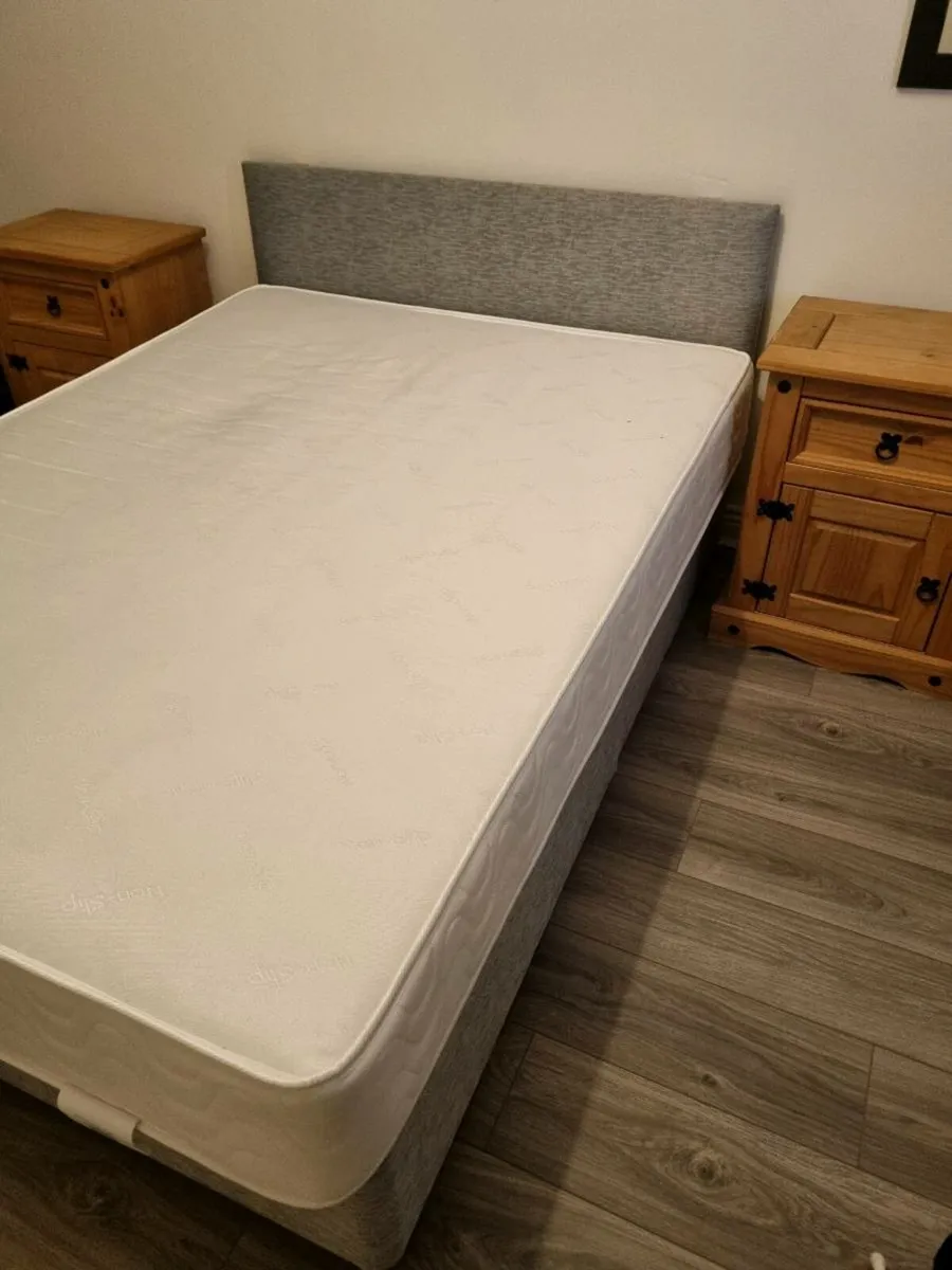 Divan double bed set with orthopaedic mattress - Image 2