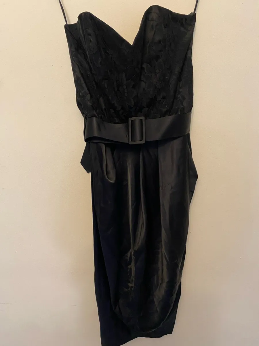 Black strapless satin/lace dress - Image 3