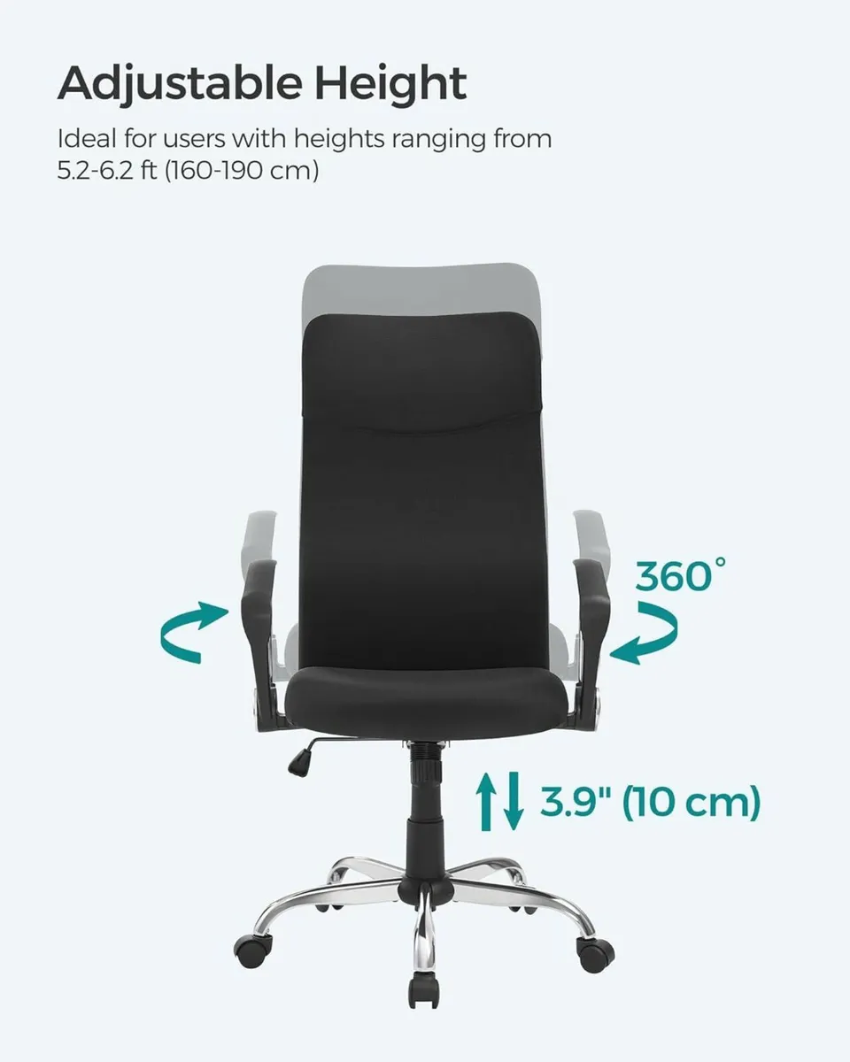 Office Ergonomic Chair Swivel Upholstered Seat - Image 3