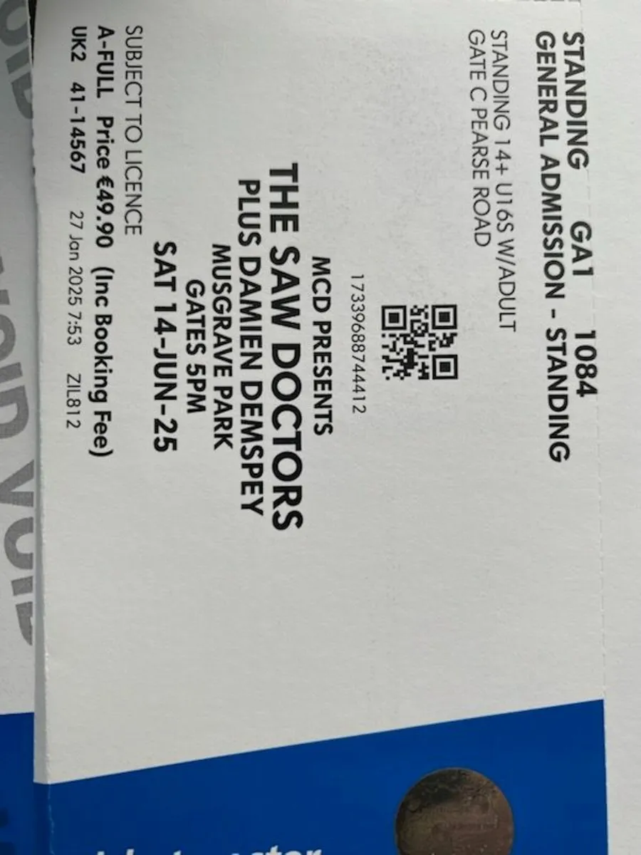 Saw Doctors Cork Tickets