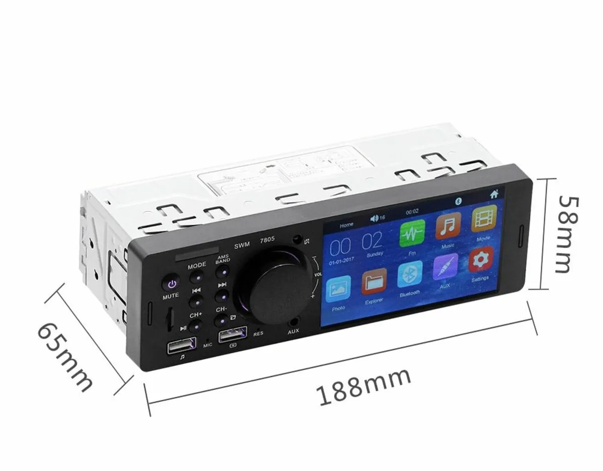 1 DIN 4.3" reversing monitor for 4x4 Van Camper - Image 1