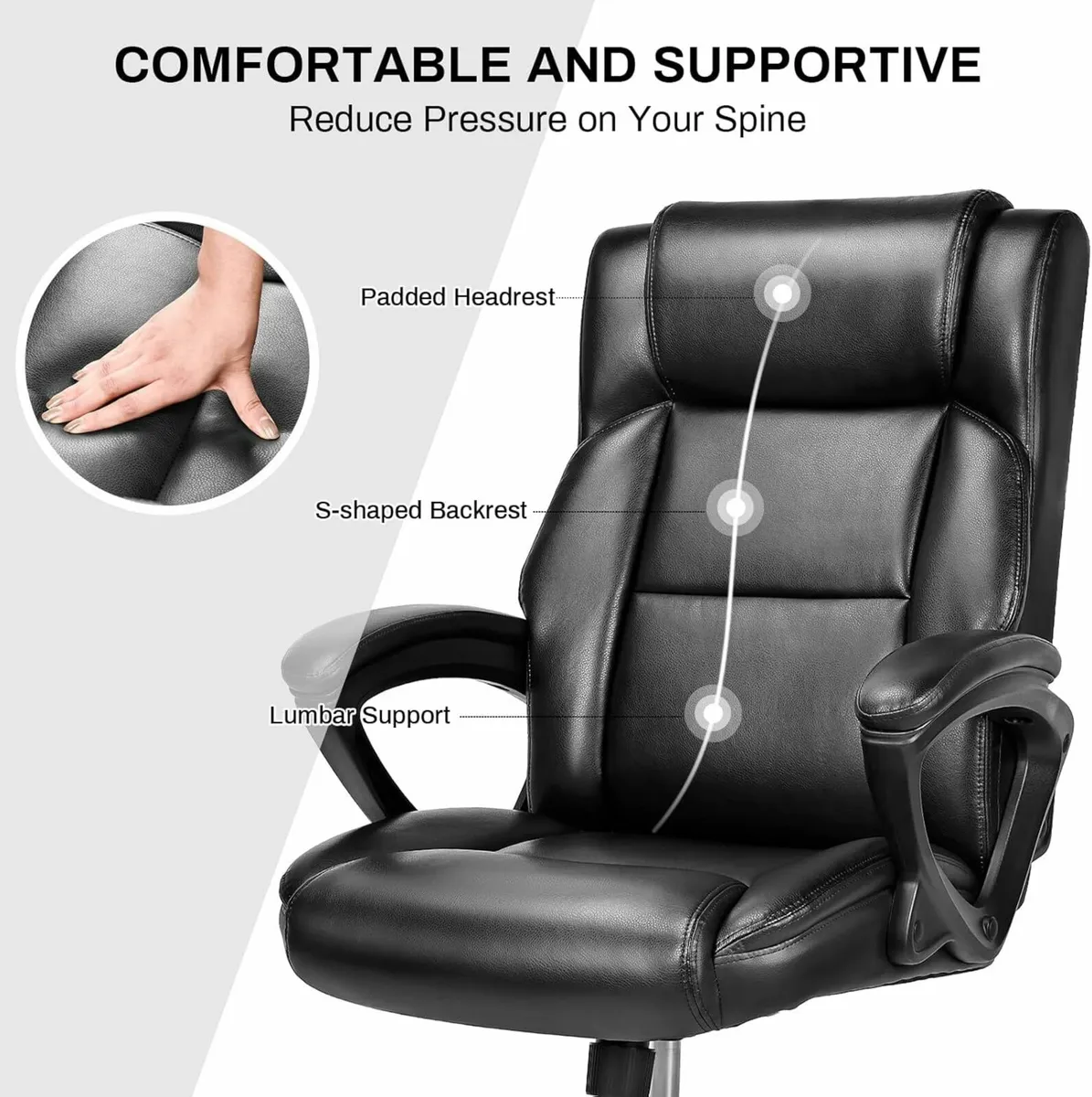 Business Office Chair, High Back Ergonomic Chairs - Image 3