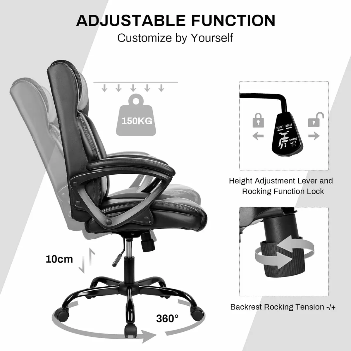 Business Office Chair, High Back Ergonomic Chairs - Image 4