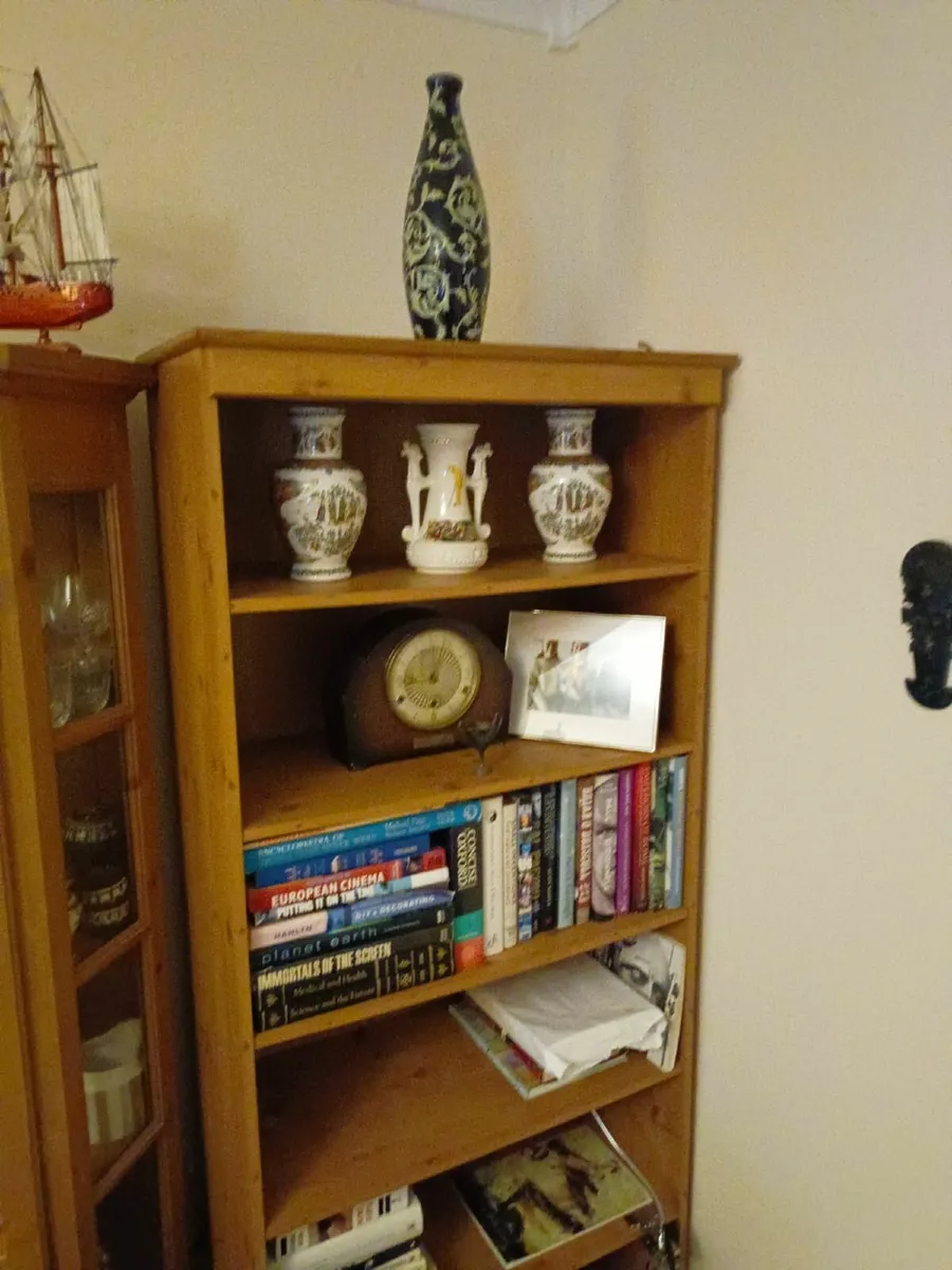 Tall solid pine bookshelf