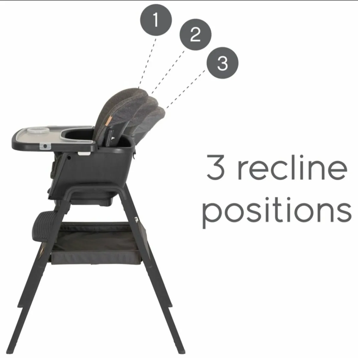 Tutti Bambini Nova Lite High Chair and Rocker Grey - Image 2