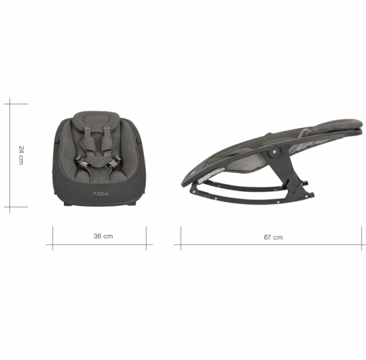 Tutti Bambini Nova Lite High Chair and Rocker Grey - Image 3