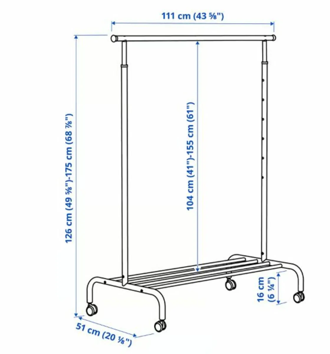 IKEA RIGGA Clothes Rack - Image 3