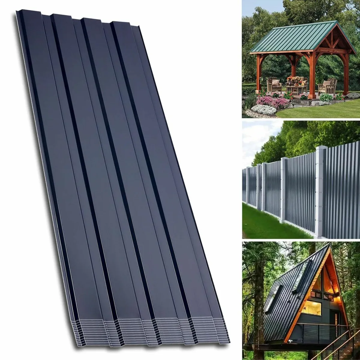 12 x Galvanised Trapezoidal Corrugated Roofing She - Image 1