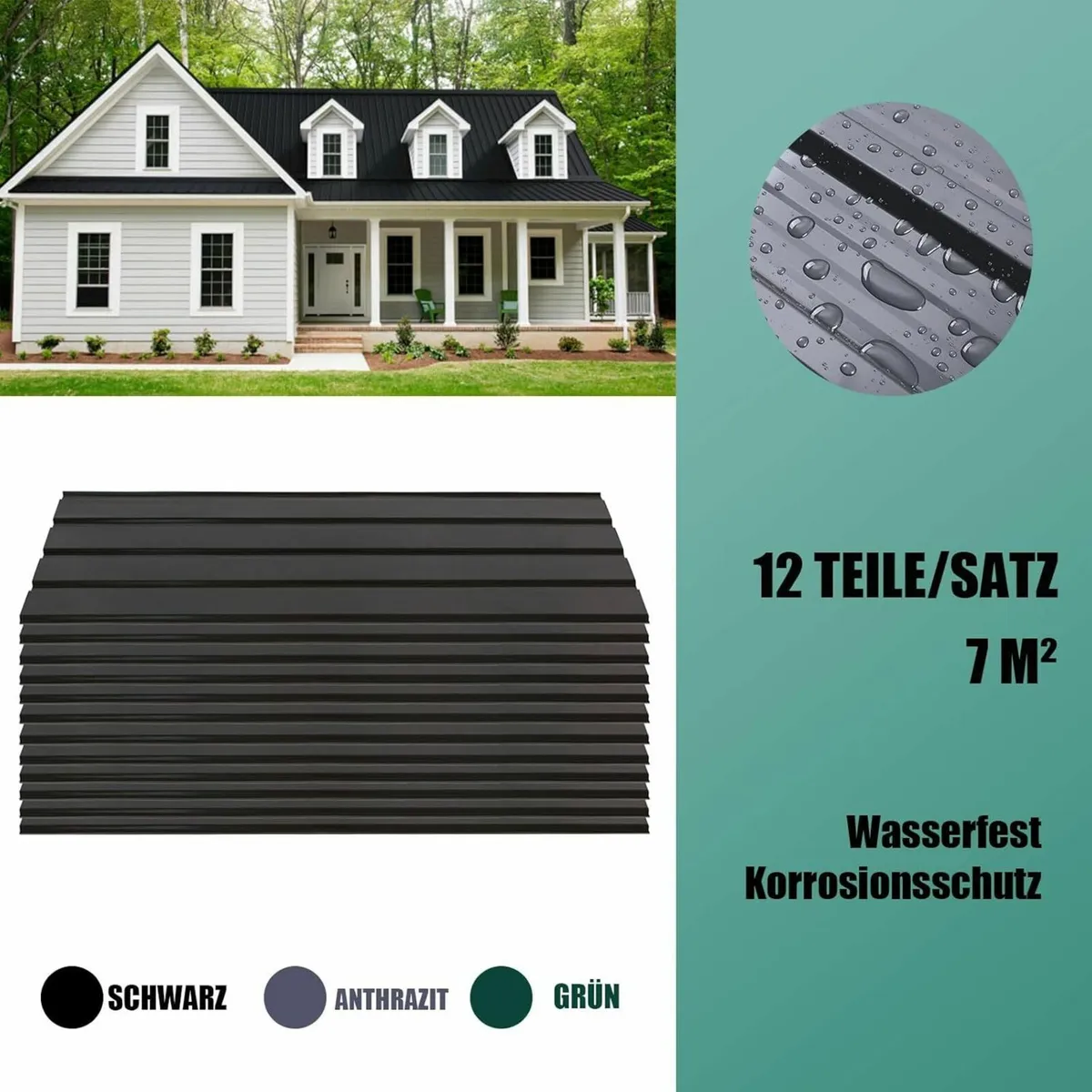 12 x Galvanised Trapezoidal Corrugated Roofing She - Image 3