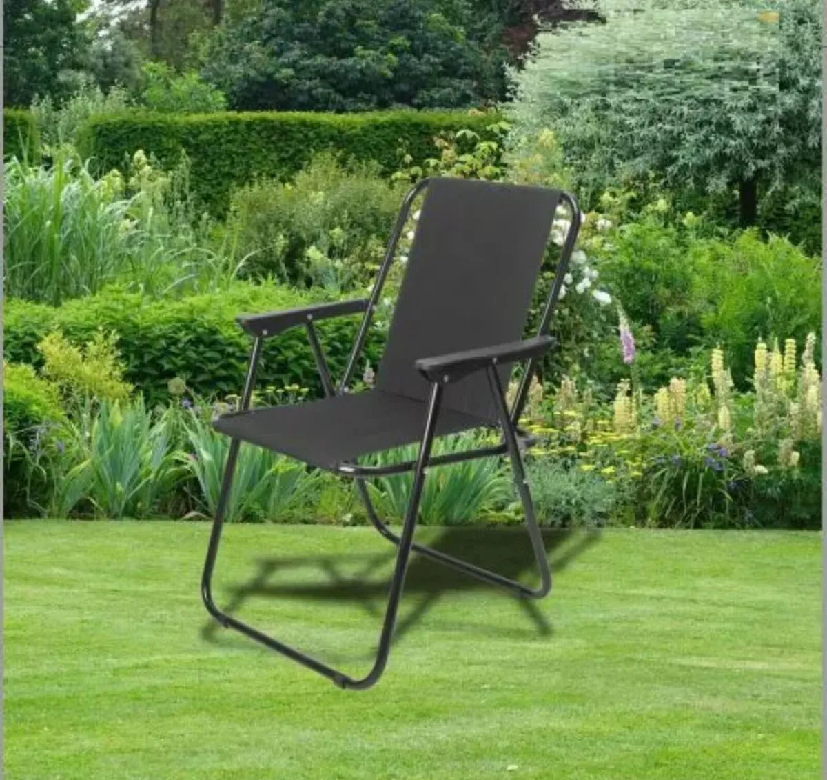2 x Folding Deck Chairs NEW Camping Garden Beach - Image 4