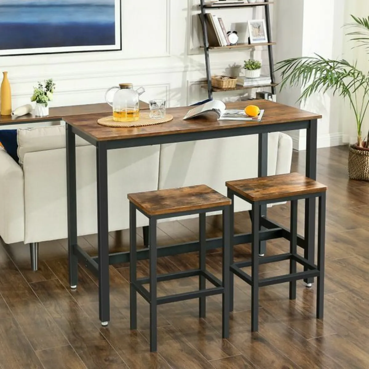 New Vintage Bar Table Set With 2 Stools- FREE P&P - Image 1